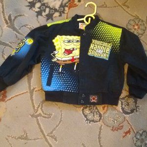 Nickelodeon black denim jean jacket with Sponge Bob size 4/5